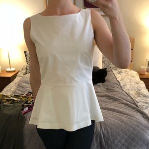 White fit n flare tank top